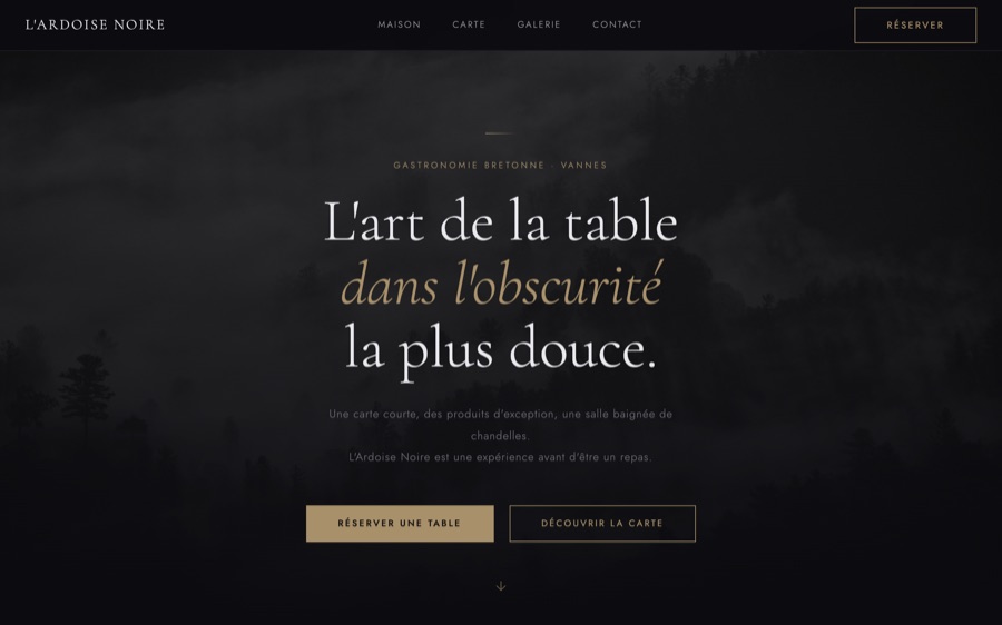 Site du restaurant L'Ardoise Noire