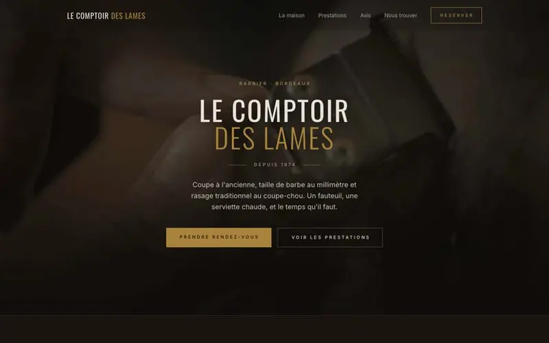 Site du Comptoir des Lames, barbier à Bordeaux