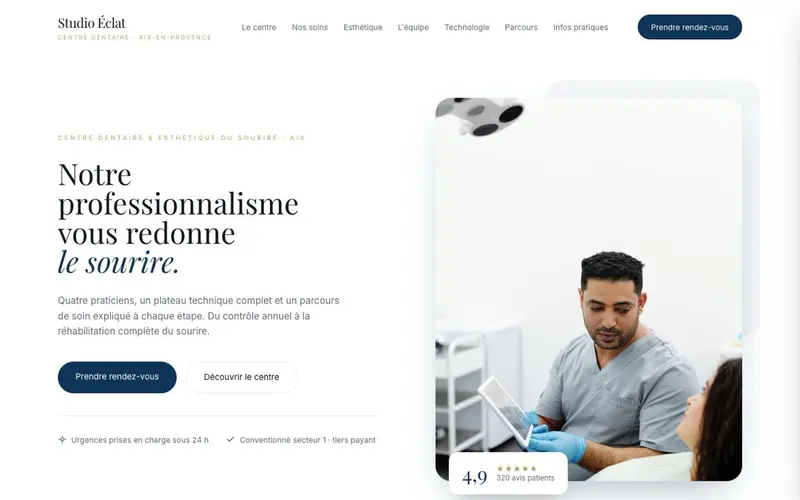 Site de Studio Éclat, centre dentaire et esthétique du sourire